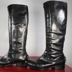 Women's Vera Wang Black Leather Knee High Tall Riding Fashion Boots 7.5